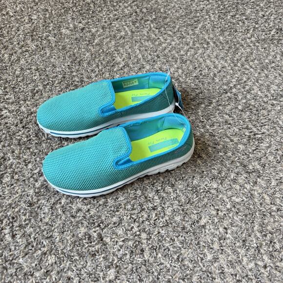 Skechers Go Walk Dazzle 2 Walking Shoes Teal Green Women Size 8.5 Slip On New - Picture 5 of 10
